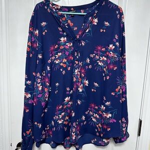 Torrid Navy Floral Blouse
